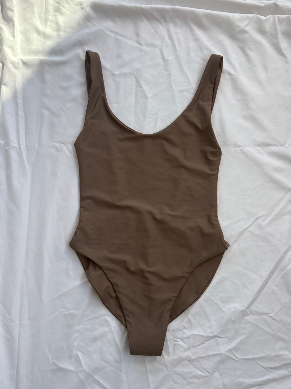 Jade Solid Chocolate Brown Scoop One-Piece Swimsuit